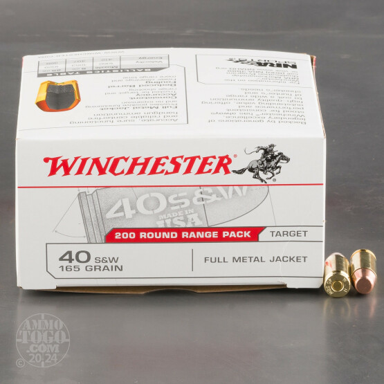 600rds - 40 S&W Winchester USA 165gr. FMJ Ammo