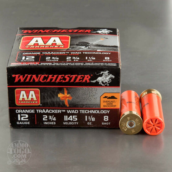25rds - 12 Gauge Winchester AA TrAAcker 2 3/4" 1 1/8 Ounce #8 Shot Ammo