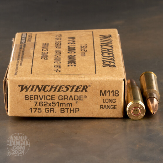 20rds – 7.62x51 Winchester Service Grade 175gr. HPBT MatchKing M118LR Ammo