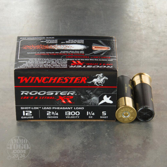 15rds – 12 Gauge Winchester Rooster XR 2-3/4" 1-1/4 oz. #5 Shot Ammo