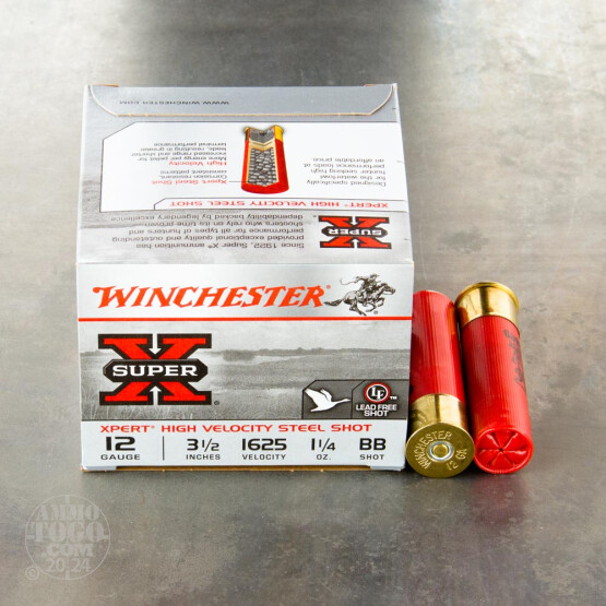 25rds – 12 Gauge Winchester Super-X High Velocity 3-1/2" 1-1/4 oz. #BB Steel Shot Ammo