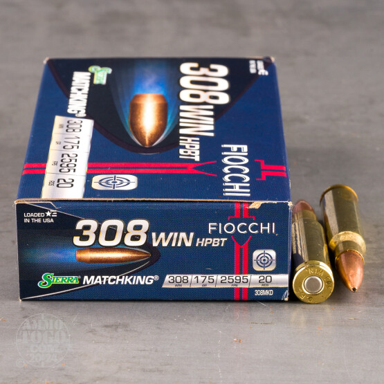 200rds - 308 Fiocchi 175gr. MatchKing HP Ammo