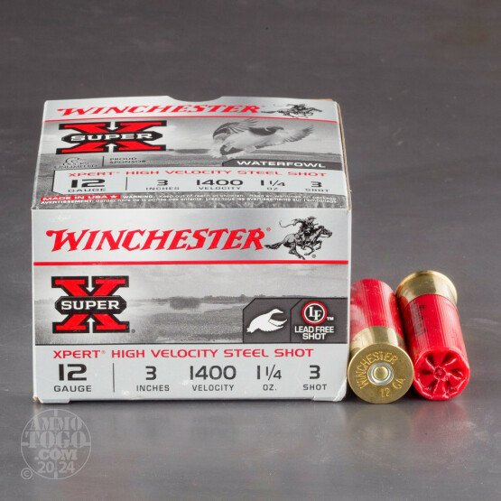25rds – 12 Gauge Winchester Super-X 3" 1-1/4oz. #3 Xpert Steel Shot Ammo
