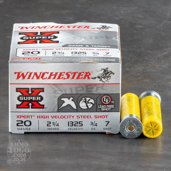 100rds – 20 Gauge Winchester Super X Xpert 2-3/4" 3/4oz. #7 Steel Shot Ammo