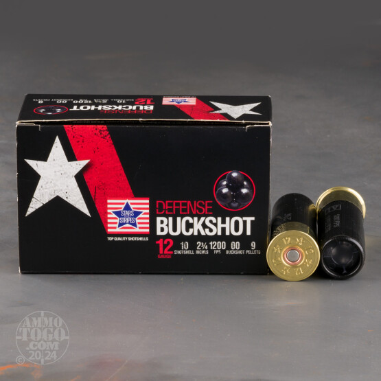 250rds - 12 Gauge Stars & Stripes 2-3/4" 00 Buckshot Ammo