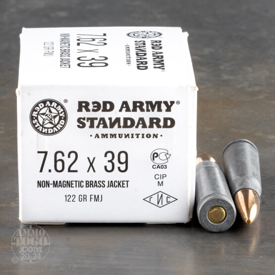 1000rds – 7.62x39 Red Army Standard 122gr. Nonmagnetic FMJ Ammo