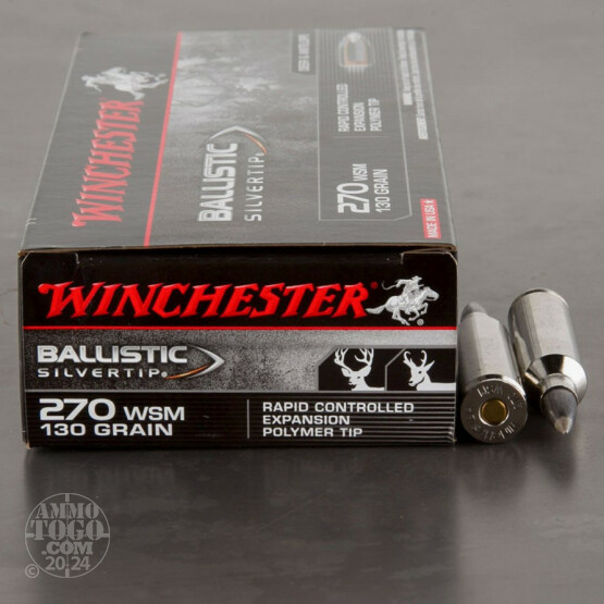 20rds - 270 WSM Winchester 130gr. Supreme Ballistic Silvertip Ammo