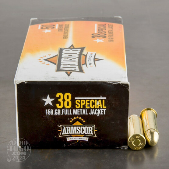 50rds – 38 Special Armscor Precision 158gr. FMJ Ammo 