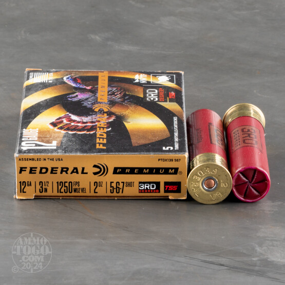 5rds – 12 Gauge Federal 3rd Degree 3-1/2" 2oz. #5/6/7 Shot Ammo