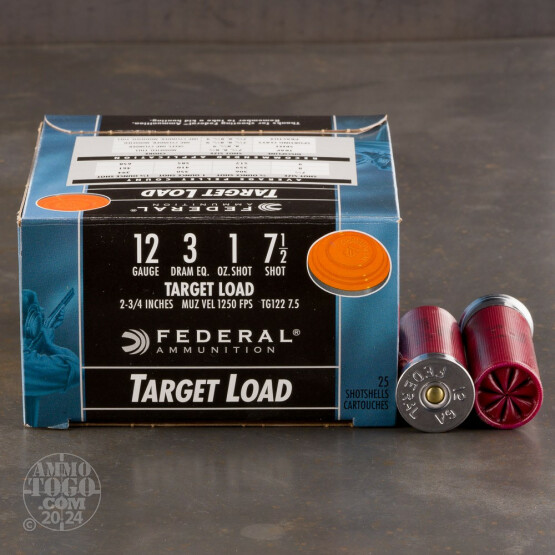 25rds – 12 Gauge Federal Top Gun 2-3/4" 1oz. #7.5 Shot  Ammo