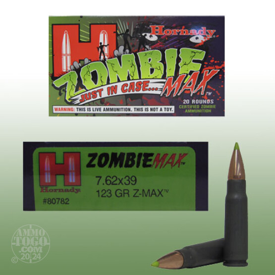 200rds - 7.62x39 Hornady Zombie Max 123gr. Z-MAX Ammo
