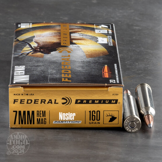 20rds - 7mm Rem Mag Federal Vital-Shok 160gr. Nosler Partition SP Ammo