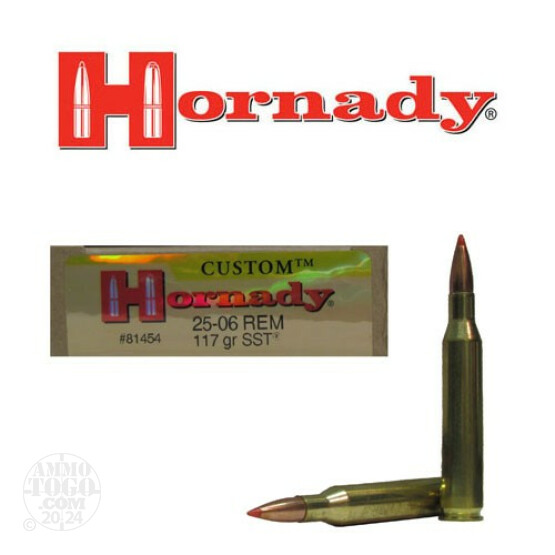 20rds - 25-06 Rem Hornady 117gr. Super Shock Tip Ammo