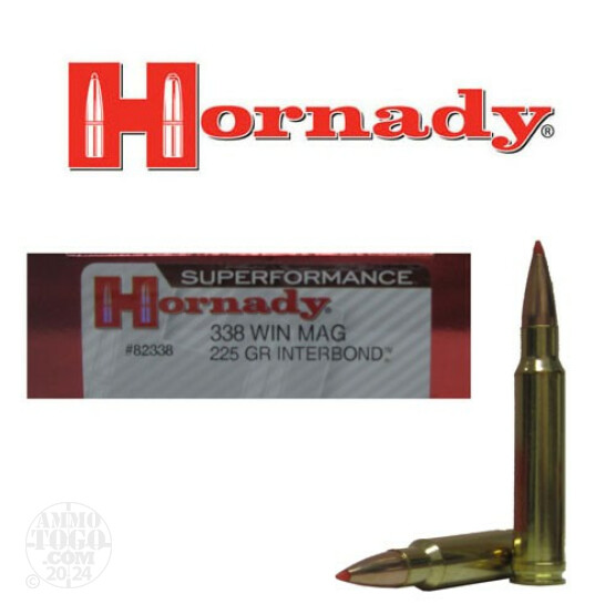 20rds - 338 Win Mag Hornady 225gr. Superformance InterBond Ammo