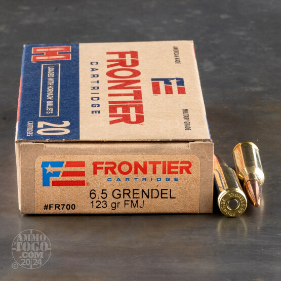 20rds – 6.5 Grendel Hornady Frontier 123gr. FMJ Ammo