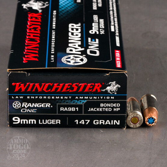 500rds – 9mm Winchester Ranger One 147gr. JHP Ammo