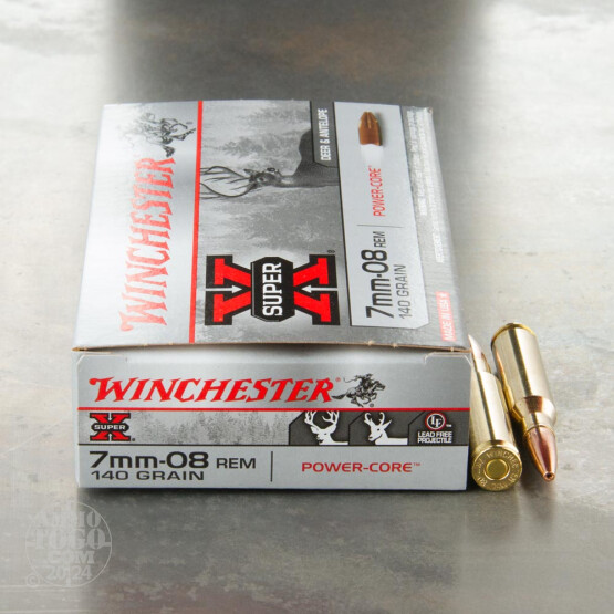 20rds - 7mm-08 Rem. Winchester Super-X 140gr. Power Core Lead Free HP Ammo