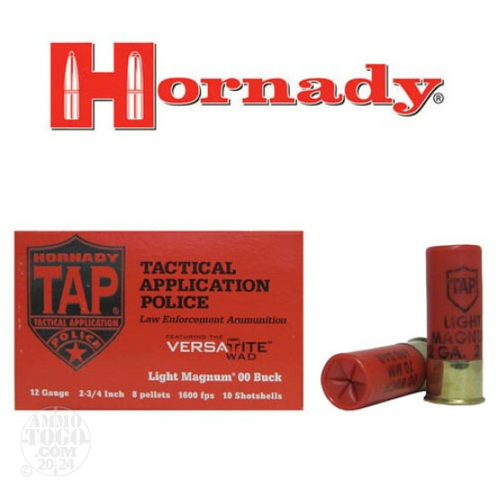 10rds - 12 Ga. Hornady TAP LE 2 3/4" 00 Buck Light Mag
