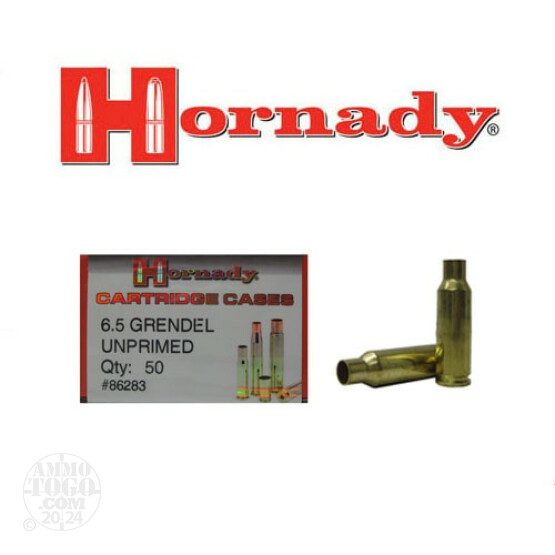 50pcs - 6.5 Grendel Hornady Unprimed Brass Cartridge Cases