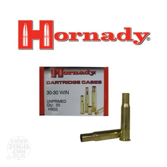 50pcs - 30-30 Win. Hornady Unprimed Brass Cartridge Cases