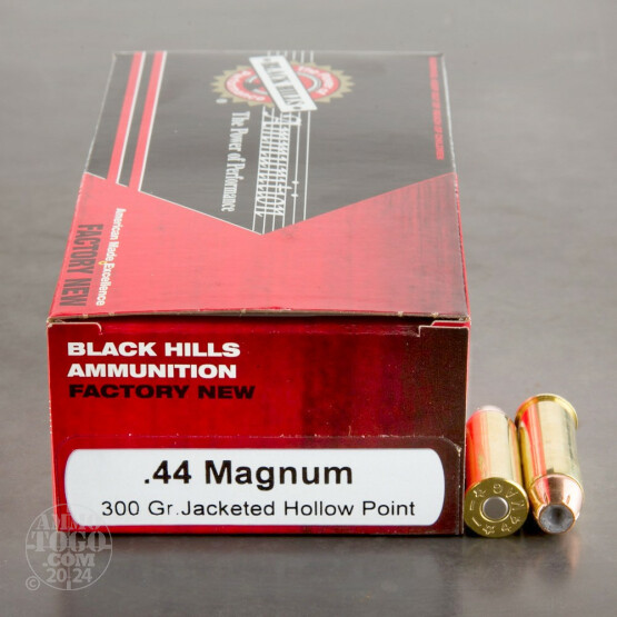 50rds - 44 Mag Black Hills 300gr. Jacketed Hollow Point Ammo