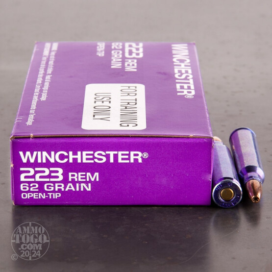 20rds – 223 Rem Winchester DHS Purple Casing 62gr. OT Ammo