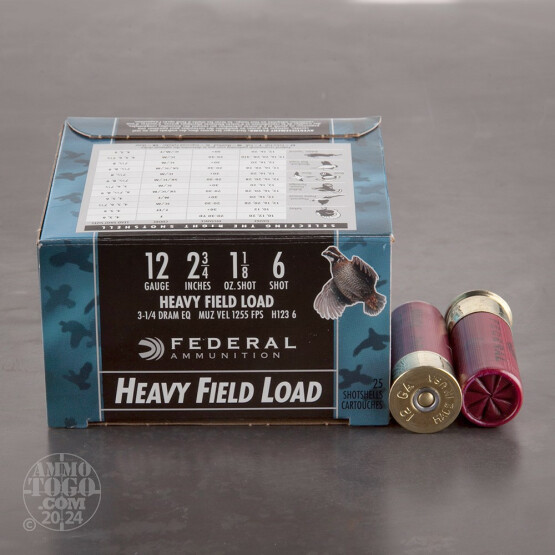 25rds - 12 Gauge Federal Game Shok Heavy Field 2 3/4" 1 1/8oz. #6 Shot Ammo