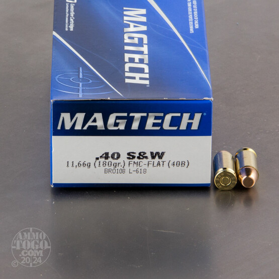 50rds – 40 S&W Magtech 180gr. FMJ Flat Ammo