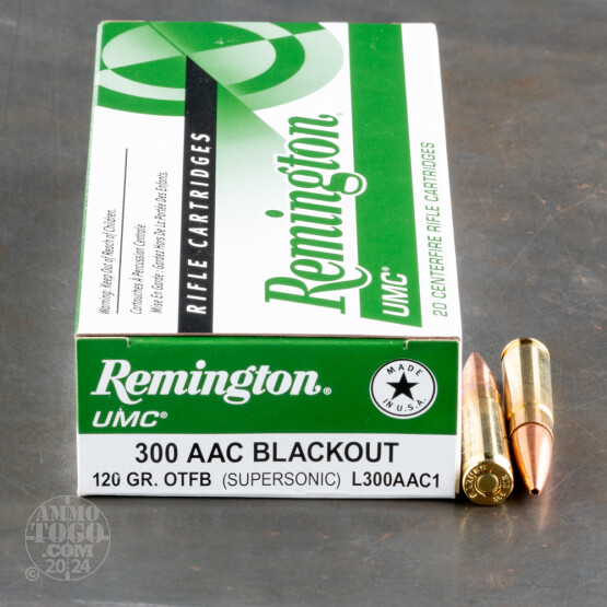 200rds - 300 AAC Blackout Remington UMC 120gr. OTFB Ammo