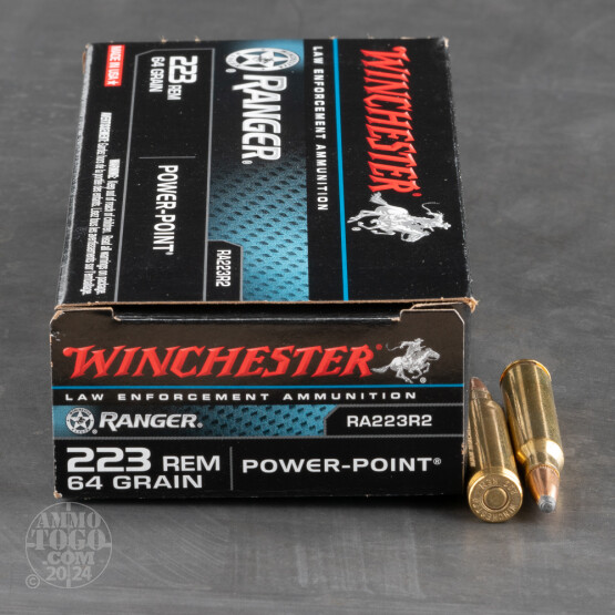 200rds – 223 Rem Winchester Ranger 64gr. Power Point Ammo
