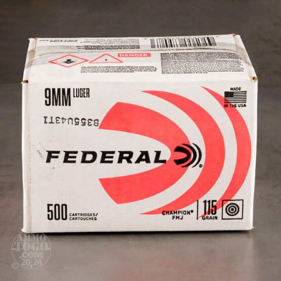 500rds – 9mm Federal Champion 115gr. FMJ Ammo
