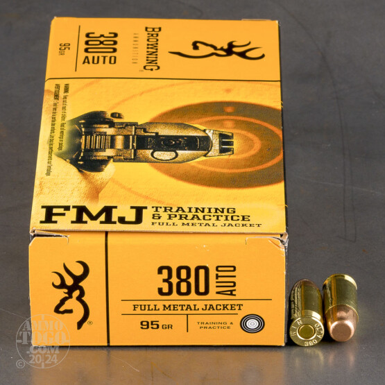 50rds – 380 Auto Browning 95gr. FMJ Ammo