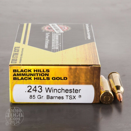20rds - 243 Win. Black Hills Gold 85gr. Barnes TSX HP Ammo