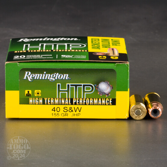 20rds – 40 S&W Remington HTP 155gr. JHP Ammo