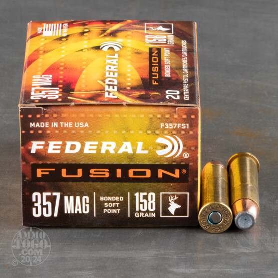 20rds – 357 Magnum Federal Fusion Handgun 158gr. SP Ammo