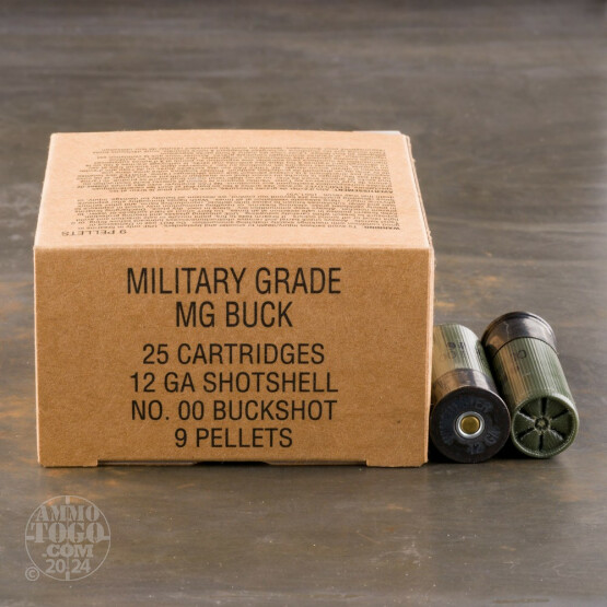 250rds - 12 Gauge Winchester Military 2 3/4" 9 Pellet 00 Buckshot Value Pack Ammo