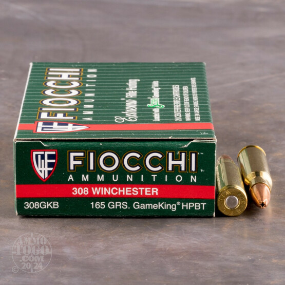 20rds - 308 Fiocchi GameKing 165gr. BTHP Ammo