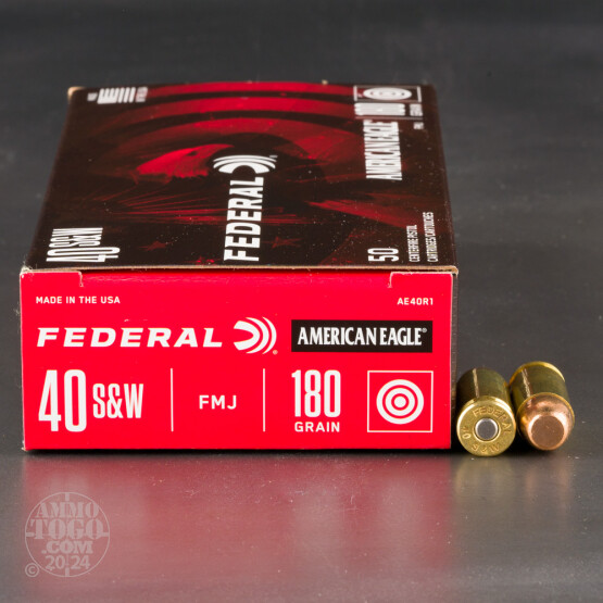 500rds - 40 S&W Federal American Eagle 180gr. FMJ Ammo