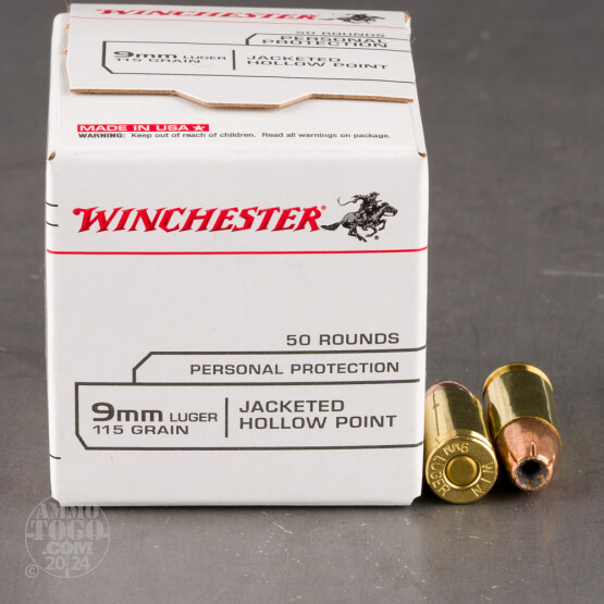 1000rds – 9mm Winchester USA 115gr. JHP Ammo