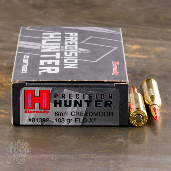 20rds – 6mm Creedmoor Hornady Precision Hunter 103gr. ELD-X Ammo