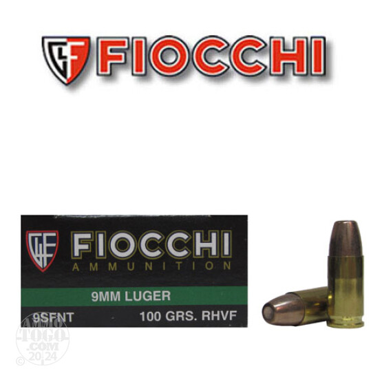 50rds - 9mm Fiocchi 100gr. Non-Toxic Lead Free Frangible Ammo