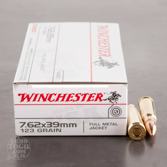 20rds - 7.62x39 Winchester USA 123gr. FMJ Ammo