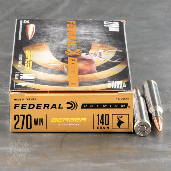 20rds – 270 Win Federal 140gr. Berger Hybrid Hunter Ammo