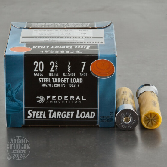 25rds - 20 Gauge Federal Top Gun 2-3/4" 7/8 oz. #7 Shot Ammo