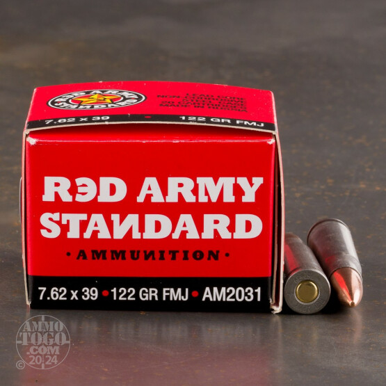 20rds - 7.62x39mm Red Army Standard 7.62x39mm 122gr. FMJ Ammo
