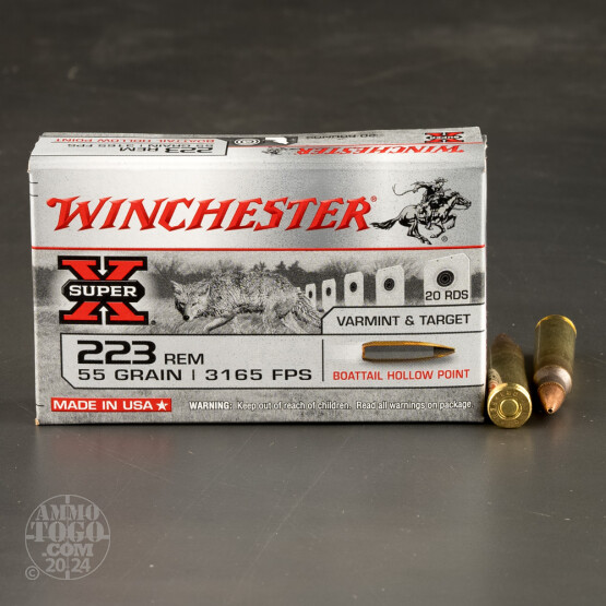 20rds – 223 Rem Winchester Super-X 55gr. BTHP Ammo