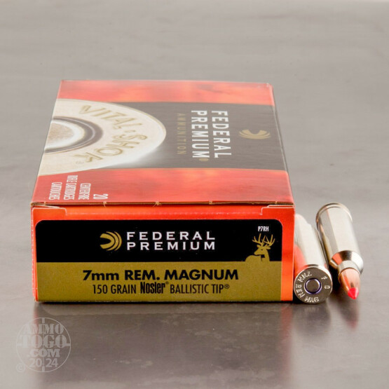 20rds - 7mm Rem Mag Federal Vital-Shok 150gr. Nosler Ballistic Tip Ammo