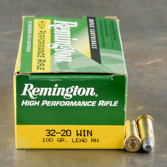 50rds – 32-20 Win Remington High Performance Rifle 100gr. LRN Ammo