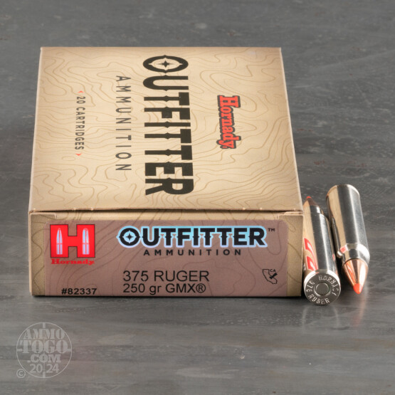 20rds – 375 Ruger Hornady Outfitter 250gr. GMX Ammo