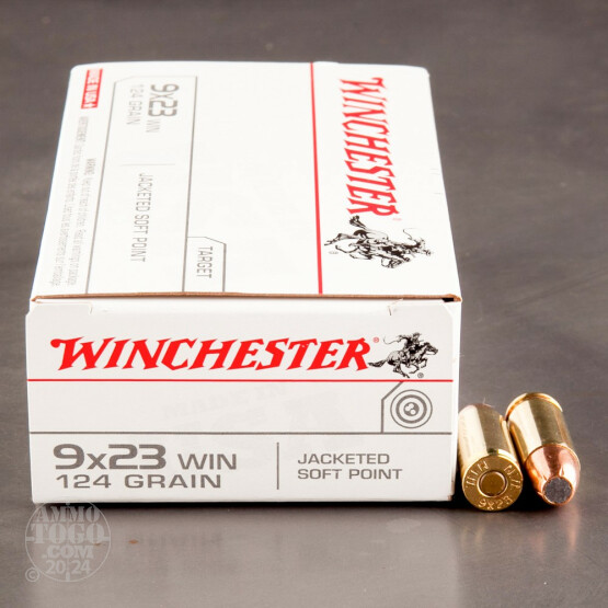 50rds - 9x23 Winchester 124gr. JSP Ammo